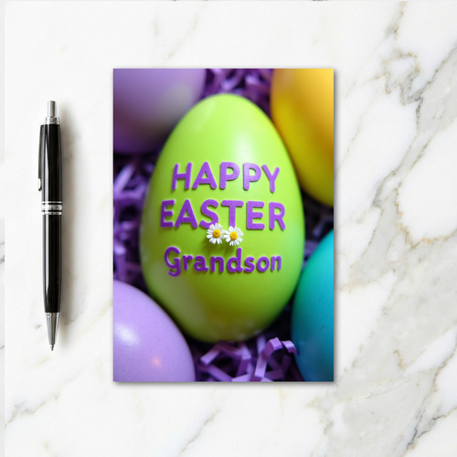 Grandson Easter Egg Pattern Card