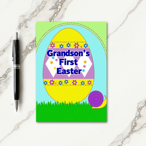 Grandson First Easter Faux Gold Card