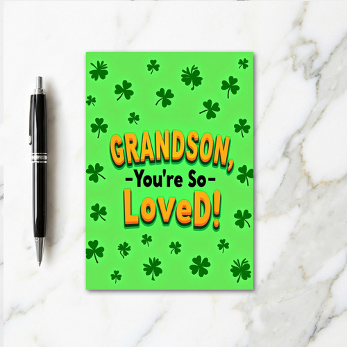 Grandson Loved Bold Text Card
