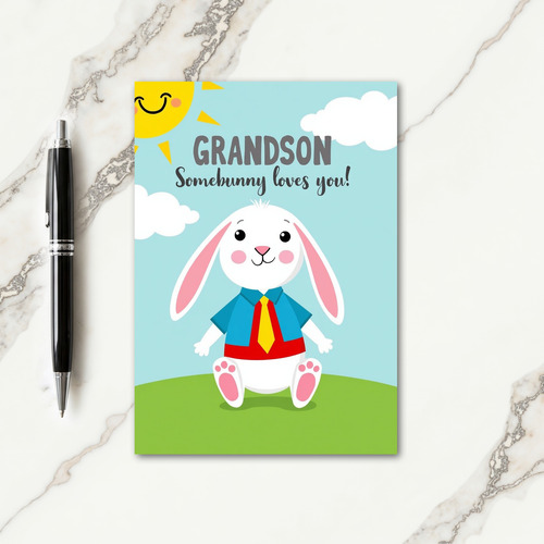 Grandson Somebunny Loves You Card