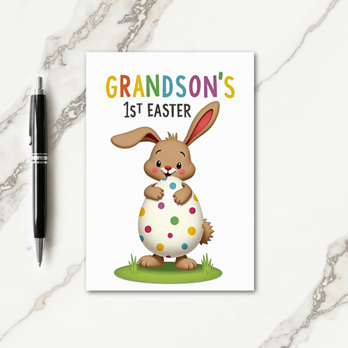 Grandsons 1St Easter Bunny Card