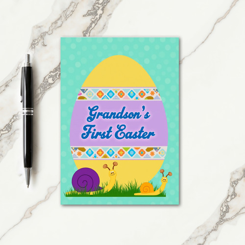 Grandsons First Easter Greeting Card