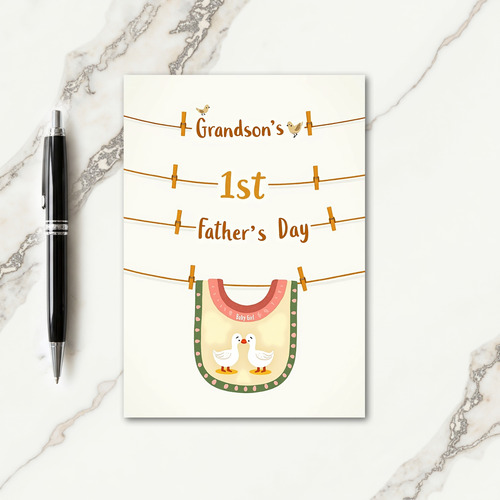Grandsons First Fathers Day Card