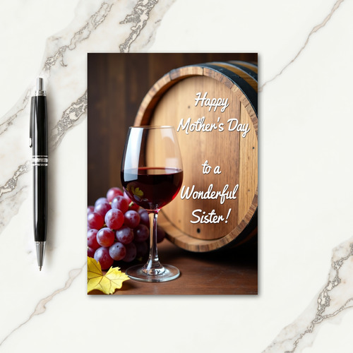 Grapes And Wine Mothers Day Card