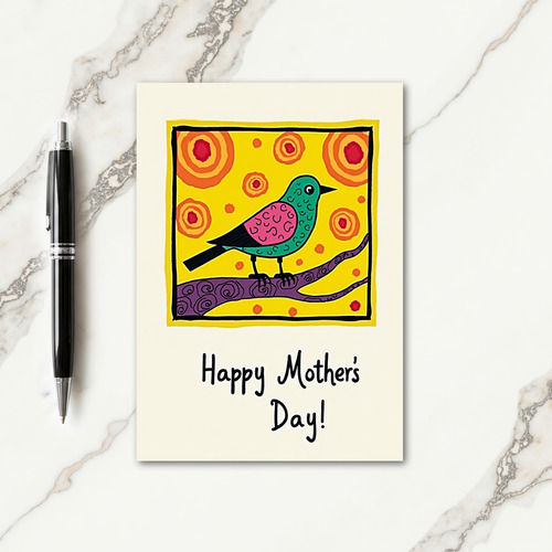 Graphic Bird Mothers Day Card