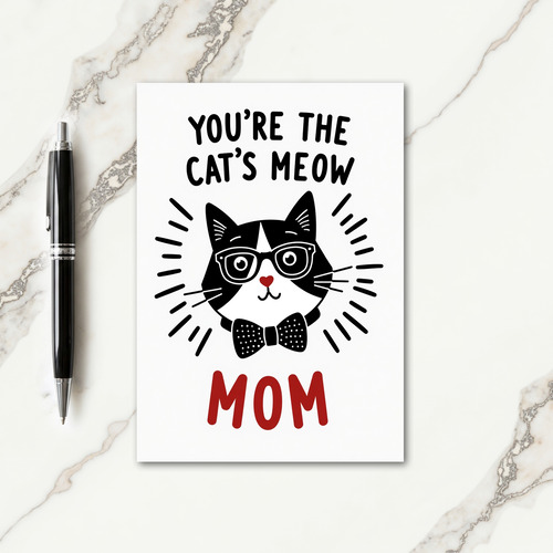 Graphic Cats Meow Mom Card