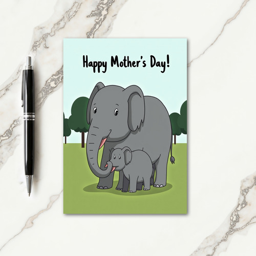 Graphic Elephant Mom Day Card