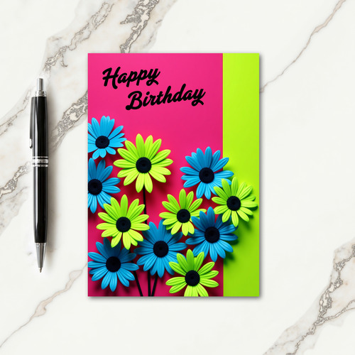Graphic Floral Birthday Card