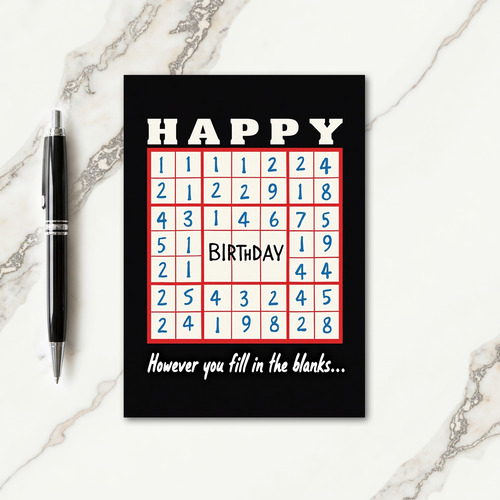 Graphic Grid Birthday Card