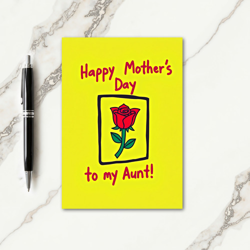 Graphic Rose Aunt Mothers Day Card