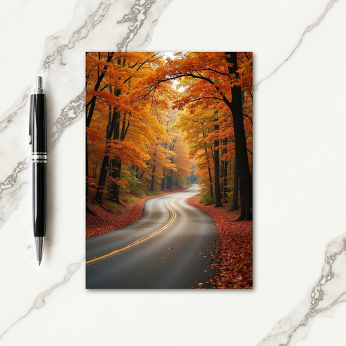 Grateful Autumn Road Card