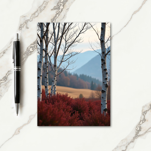 Grateful Birch And Crimson Card