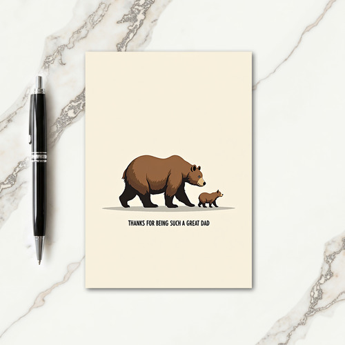 Grateful Fathers Day Bear Card