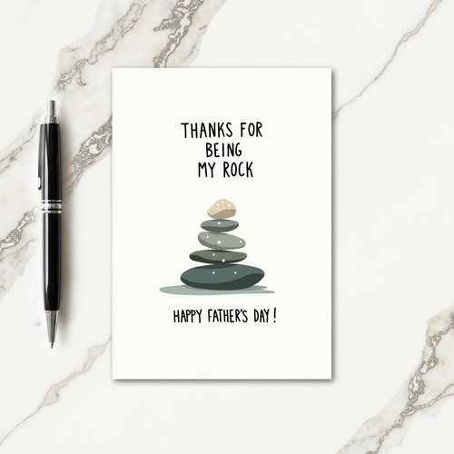 Grateful Fathers Day Pebble Card