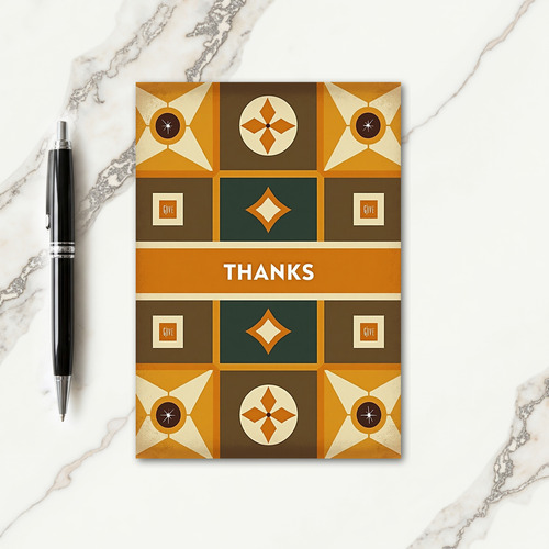 Grateful Geometric Thanks Card
