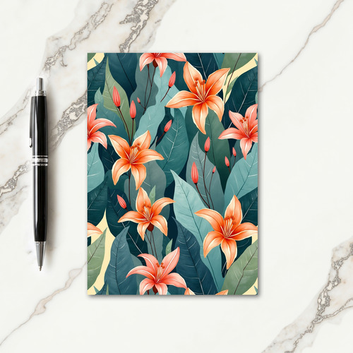 Grateful Orange Blooms Card