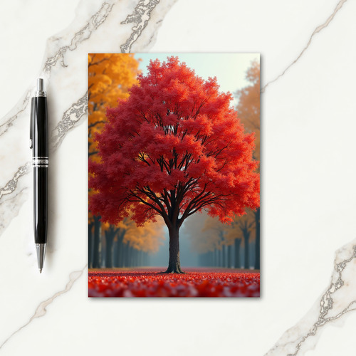 Grateful Red Tree Card