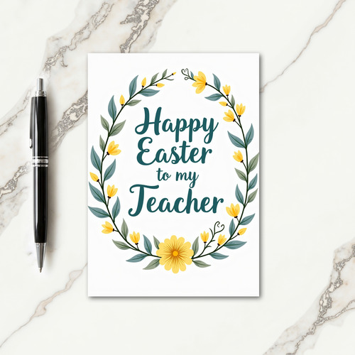 Grateful Teacher Easter Card