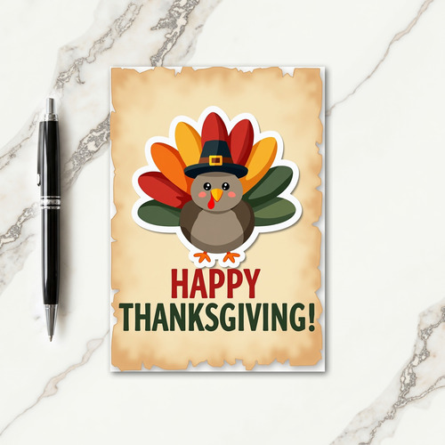 Grateful Thanksgiving Feathered Friend Card