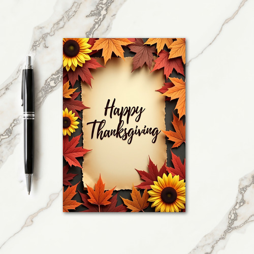 Grateful Thanksgiving Golden Blooms Card