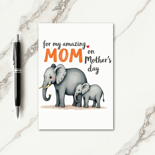Gray Elephant Tenderness Card