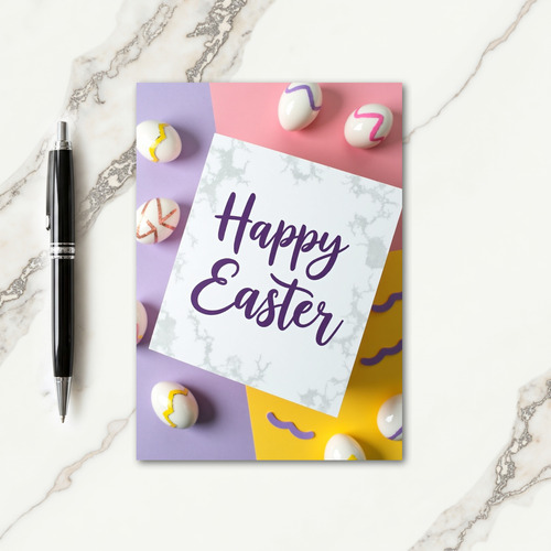 Gray Marble Easter Card