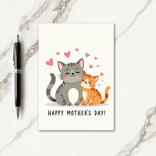 Gray Orange Mothers Day Card