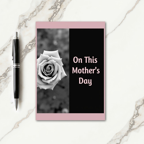 Grayscale Floral Mothers Day Card