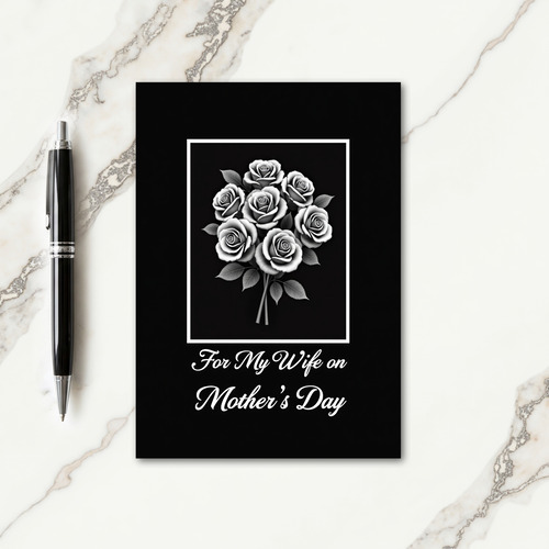Grayscale Mothers Day Wife Card