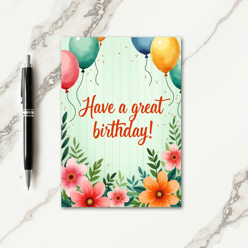 Great Birthday Confetti Card