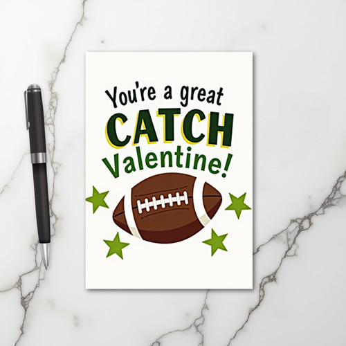 Great Catch Football Valentine Card