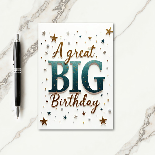 Great Gold Glitter Birthday Card