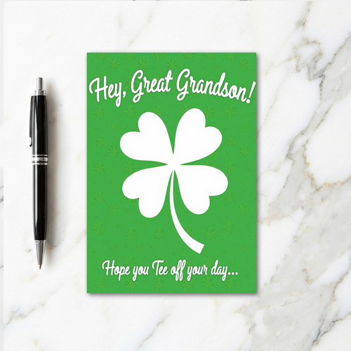 Great Grandson Lucky Clover Card