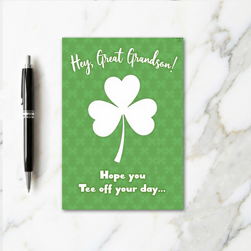 Great Grandson Tee Off Day Card