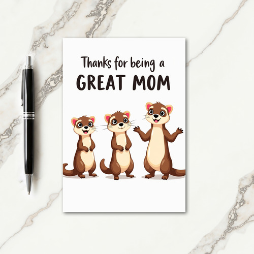Great Mom Mustelids Art Card