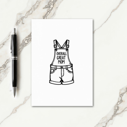 Great Mom Overalls Art Card