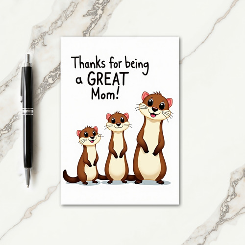 Great Mom Weasel Family Card