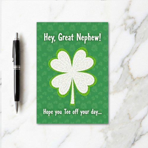 Great Nephew Lucky Clover Card