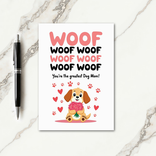 Greatest Dog Mom Floral Card