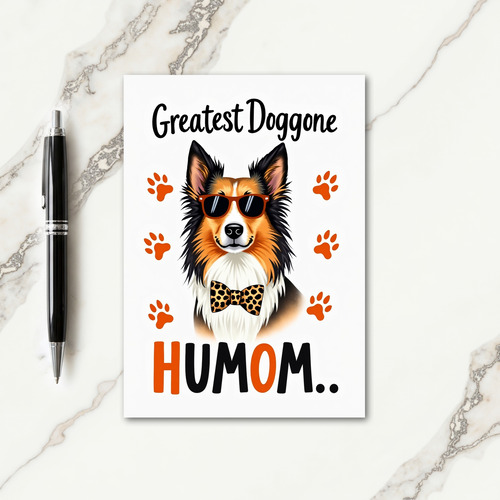 Greatest Humom Dog Paw Card