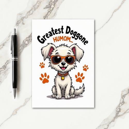 Greatest Humom Dog Paw Prints Card