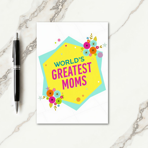 Greatest Moms Floral Art Card