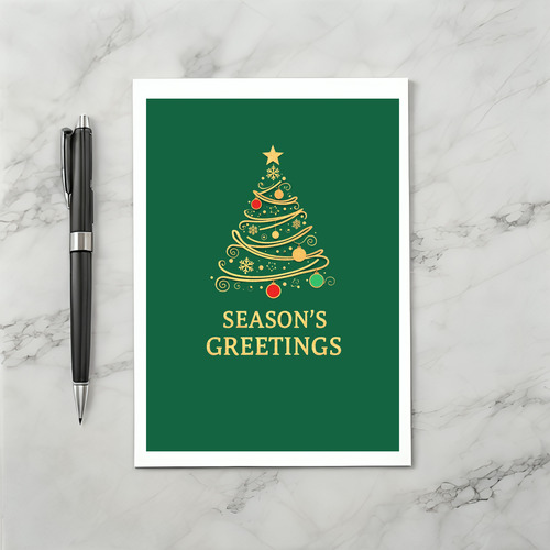 Green and Gold Christmas Christmas Card