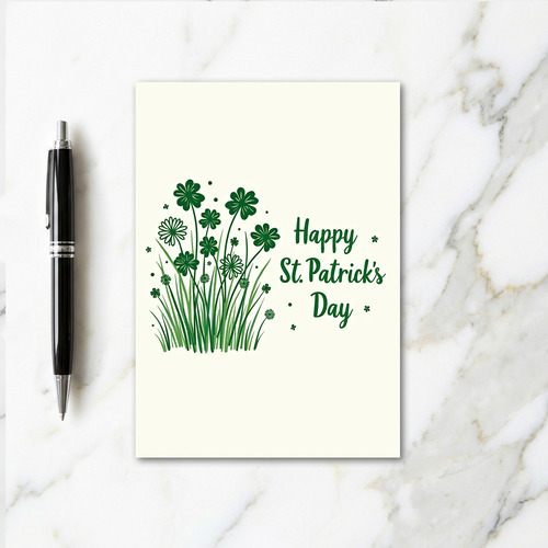 Green And Gold Clover Card
