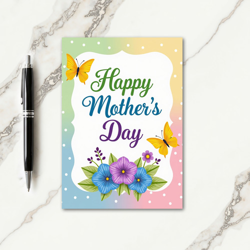 Green And Teal Mothers Day Card