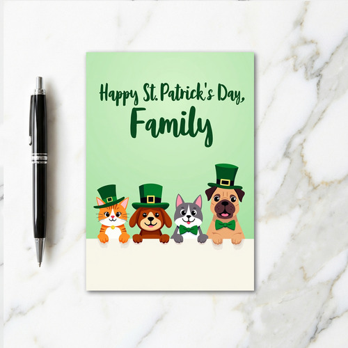 Green Animal Friends Holiday Card