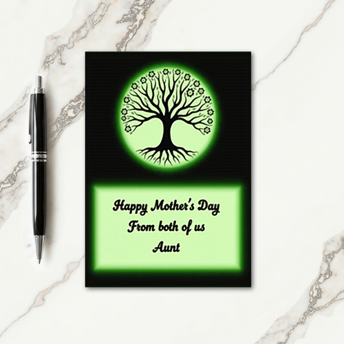 Green Aura Mothers Day Tree Card