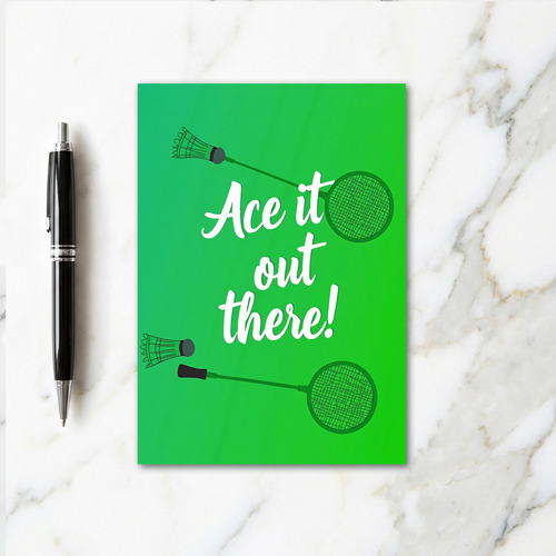 Green Badminton Ace Card