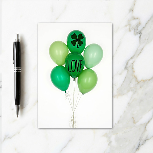 Green Balloons Love Card