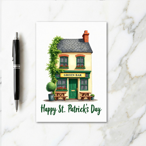Green Bar Happy St Patricks Day Card